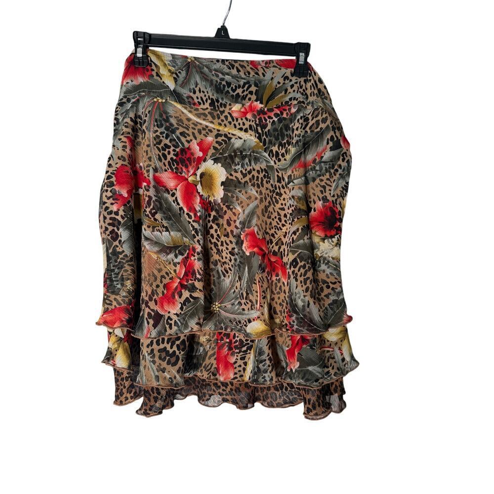 Requirements Multicolor Floral Boho Skirt Women's L Y2K
